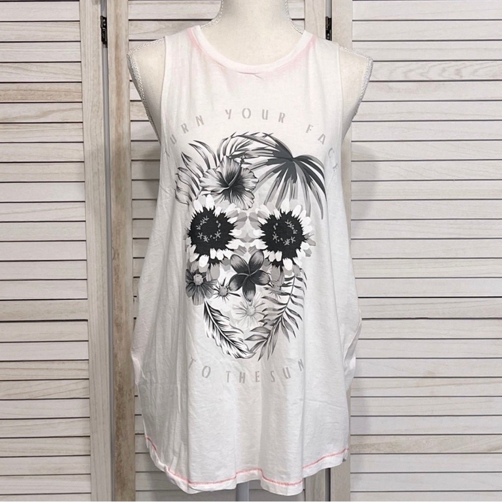 NWOT Surf Bazaar Floral Skull Tank Women’s Size S PRICE FIRM